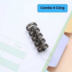 Combo 4 Thanh Còng Nhựa Rời Cho Sổ Tay, Planner, Còng Mở Đóng Linh Hoạt, Nhiều Màu Trong Suốt