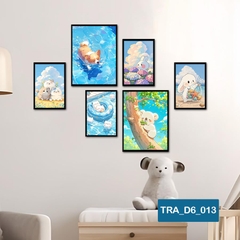 (50 mẫu) Combo 6 tranh dán tường  50 mẫu sang trọng nàng thơ rõ nét nhiều kích thước trang trí phòng khách phòng ngủ quán ăn cà phê decor giá rẻ 2D 3D