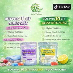 (Kutis- VietNam) combo 20 lít :  10 lít nước giặt + 10 lít nước rửa chén (TẶNG 1 XẢ VẢI 100ML) Bột tự pha, dễ dàng sử dụng, tiết kiệm,  làm sạch cho gia đình, quán ăn, nhà hàng, giặt sấy ủi, thơm cả ngày