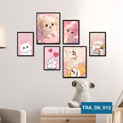 (50 mẫu) Combo 6 tranh dán tường  50 mẫu sang trọng nàng thơ rõ nét nhiều kích thước trang trí phòng khách phòng ngủ quán ăn cà phê decor giá rẻ 2D 3D