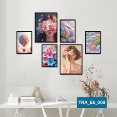 (50 mẫu) Combo 6 tranh dán tường  50 mẫu sang trọng nàng thơ rõ nét nhiều kích thước trang trí phòng khách phòng ngủ quán ăn cà phê decor giá rẻ 2D 3D