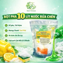 (công thức chuẩn cty) Combo 20 lít Bột pha nước rữa chén(tặng kèm 1 cước),làm sạch hiệu quả-tẩy dầu mỡ diệt khuẩn