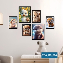 (50 mẫu) Combo 6 tranh dán tường  50 mẫu sang trọng nàng thơ rõ nét nhiều kích thước trang trí phòng khách phòng ngủ quán ăn cà phê decor giá rẻ 2D 3D