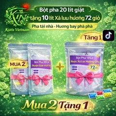 [Kutis VietNam] MUA 2 TẶNG 1 COMBO 20L NƯỚC GIẶT TỰ PHA TẶNG 1 TÚI LÀM SẠCH HIỆU QUẢ LƯU HƯƠNG TỐT ĐẾN 72H THƠM LÂU THƠM DAI (1 TÚI 650GR)