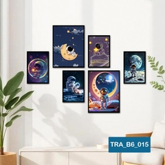 (50 mẫu) Combo 6 tranh dán tường  50 mẫu sang trọng nàng thơ rõ nét nhiều kích thước trang trí phòng khách phòng ngủ quán ăn cà phê decor giá rẻ 2D 3D