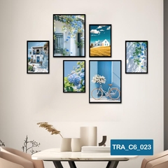 (50 mẫu) Combo 6 tranh dán tường  50 mẫu sang trọng nàng thơ rõ nét nhiều kích thước trang trí phòng khách phòng ngủ quán ăn cà phê decor giá rẻ 2D 3D