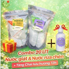 (Combo 20 Lít tặng lưu hương 72h) 10 lít Nước Giặt & 10 lít Rửa Chén Hương Chanh Tự Pha Tiết Kiệm Chi Phí Làm Sạch Quần Áo Hương Ban Mai Nước rửa chén