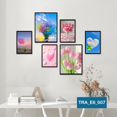 (50 mẫu) Combo 6 tranh dán tường  50 mẫu sang trọng nàng thơ rõ nét nhiều kích thước trang trí phòng khách phòng ngủ quán ăn cà phê decor giá rẻ 2D 3D