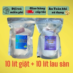 Combo đôi tặng xả vải - 20 lít nước giặt và 20 lít bột pha nước lau sàn. Tự pha, tiết kiệm chi phí, làm sạch, lưu hương lâu cả ngày, làm mềm sợi vải. _ gi ặ t