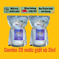 Combo đôi tặng xả vải - 20 lít nước giặt và 20 lít bột pha nước lau sàn. Tự pha, tiết kiệm chi phí, làm sạch, lưu hương lâu cả ngày, làm mềm sợi vải. _ gi ặ t