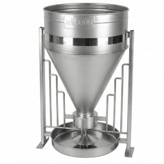 Máng ăn tự động inox 201 (loại 2 bao, hộp kỹ thuật tròn)