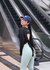 Áo khoác GOS Twist dài tay thể thao mặc 2 mặt cột nơ Girlsofsports