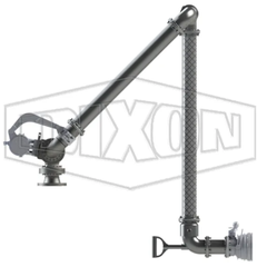 Frame loading arm with drop hose