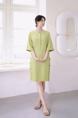 Đầm Mentosa Suông Nút Sườn 2 Màu-DSMTS050925L1