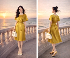 Đầm Lụa Suông Katosa Phối Dây Eo-DKTS29022026
