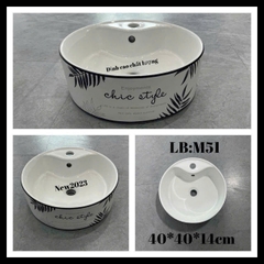 Lavabo chậu rửa mặt đặt bàn HONORCY M51