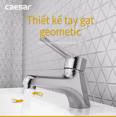 Vòi lavabo chậu rửa mặt Caesar B330CU nóng lạnh kèm nút xả nhấn