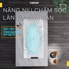 Bồn tắm dài Caesar MT0870a loại xây massage dài 1m7