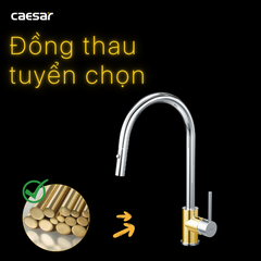 Vòi Rửa Chén Lạnh CAESAR K079C Rút Dây Gắn Chậu