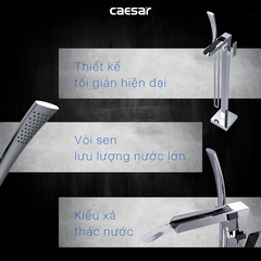 Vòi sen gắn bồn tắm Caesar AS689C nóng lạnh