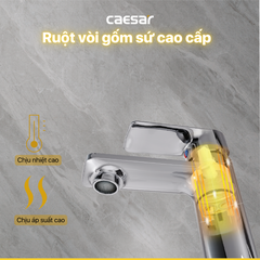 Vòi lavabo chậu rửa mặt Caesar B770CU nóng lạnh kèm nút xả nhấn