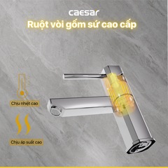 Vòi lavabo chậu rửa mặt Caesar B460CU nóng lạnh kèm nút xả nhấn