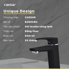 Vòi lavabo chậu rửa mặt Caesar B390CBU nóng lạnh kèm nút xả nhấn