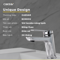 Vòi lavabo chậu rửa mặt Caesar B200CP/CU nóng lạnh