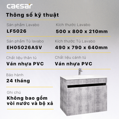 Bộ Lavabo tủ Caesar LF5026 + EH05026ASV