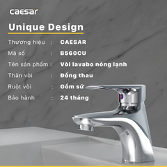 Vòi lavabo chậu rửa mặt Caesar B560CU nóng lạnh