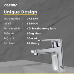 Vòi lavabo chậu rửa mặt Caesar B390CU nóng lạnh