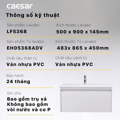 Bộ Lavabo tủ Caesar LF5368 + EH05368AD