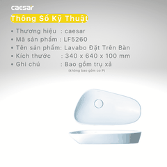 Lavabo chậu rửa mặt Caesar LF5260 đặt bàn