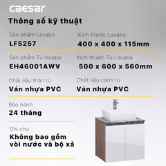 Bộ Lavabo tủ Caesar LF5257 + EH05257AWV