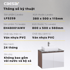 Lavabo tủ Caesar LF5259 + EH05259AWV