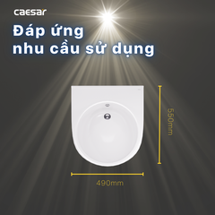 Lavabo chậu rửa mặt Caesar LF5302 bán âm dương vành