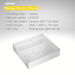 Lavabo chậu rửa mặt Caesar LF5257 đặt bàn