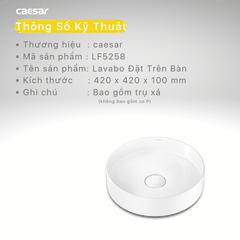 Lavabo chậu rửa mặt Caesar LF5258 đặt bàn