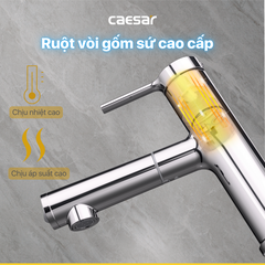 Vòi Lavabo Caesar B196C Dây Rút Nóng Lạnh