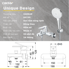Vòi sen tắm nóng lạnh Caesar S573C