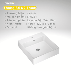 Lavabo chậu rửa mặt Caesar LF5261 đặt bàn