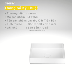 Lavabo chậu rửa mặt Caesar LF5254 đặt bàn