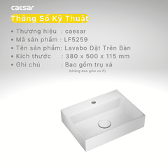 Lavabo chậu rửa mặt Caesar LF5259 đặt bàn