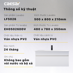 Bộ Lavabo tủ Caesar LF5026 + EH05026DDV