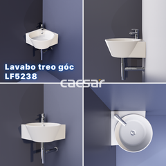 Lavabo chậu rửa mặt Caesar LF5238 treo góc