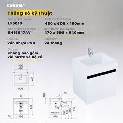 Bộ Lavabo tủ Caesar LF5017 + EH15017AV