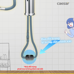 Vòi Lavabo Caesar B196C Dây Rút Nóng Lạnh