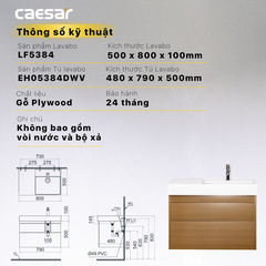 Bộ Lavabo tủ Caesar LF5384 + EH05384DWV