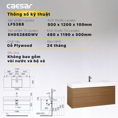 Bộ Lavabo tủ Caesar LF5388 + EH05388DWV