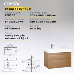 Bộ Lavabo tủ Caesar LF5382 + EH05382DWV